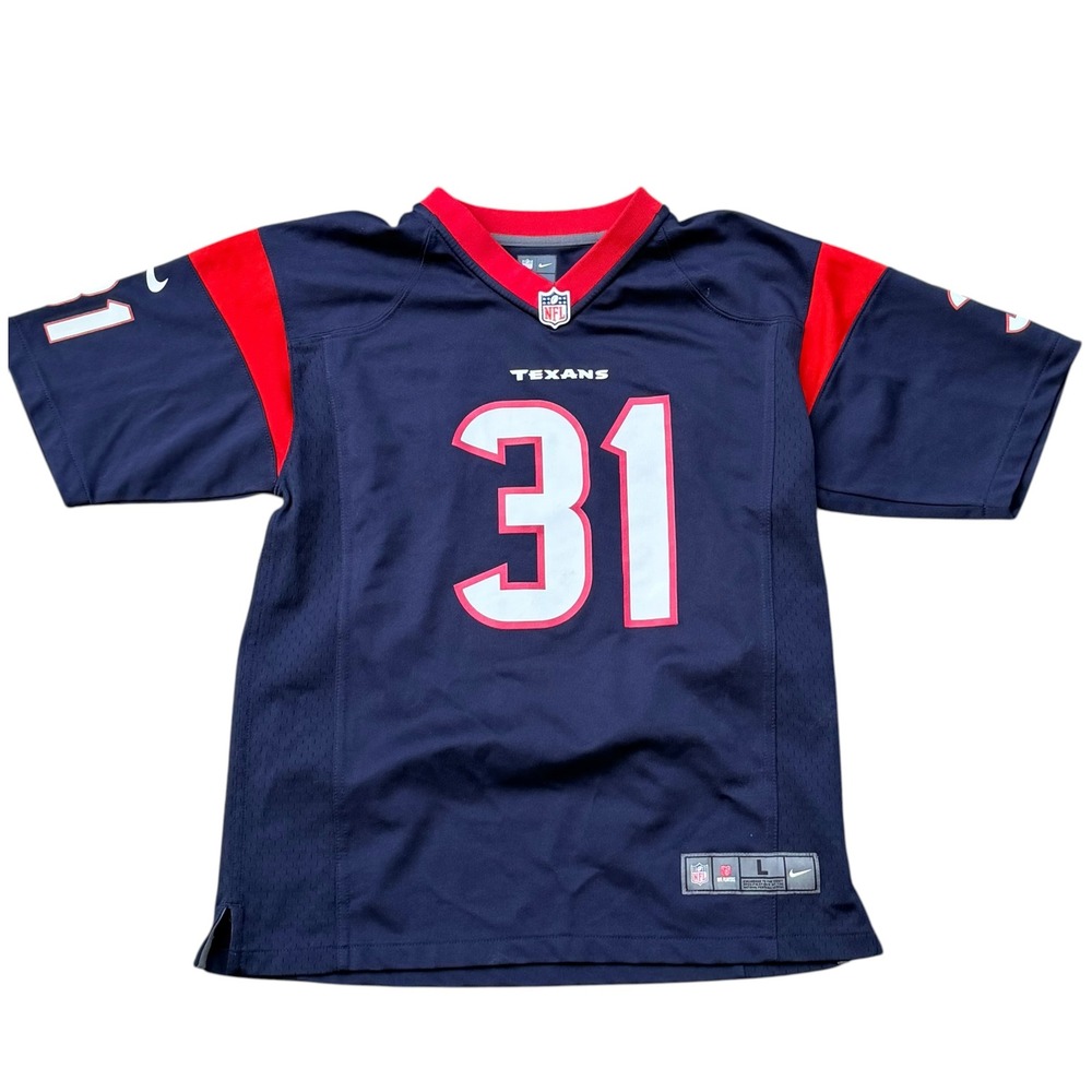 Nike Houston Texans Dameon Pierce 31 Jersey Youth Large Navy Blue NFL Football